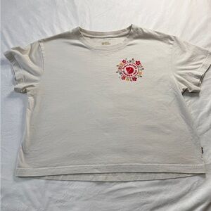 Fjallraven Cream Red Floral Logo Graphic Tee